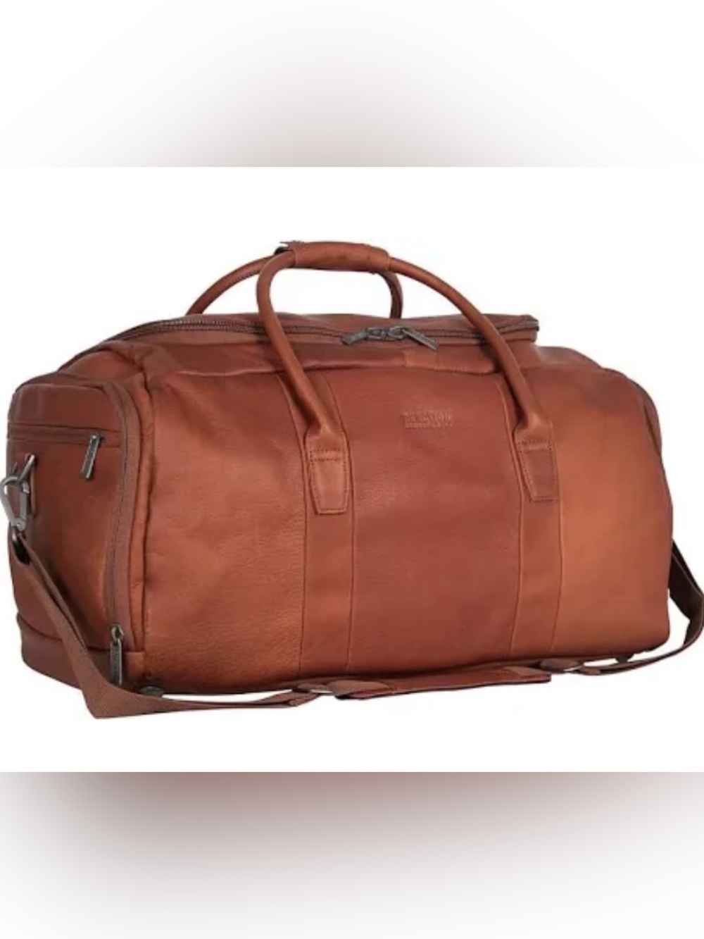Kenneth Cole Reaction Chestnut Leather Duffle/Weekend Bag-With Strap